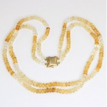 colier double-strand cu citrine naturale & argint vermeil. Italia